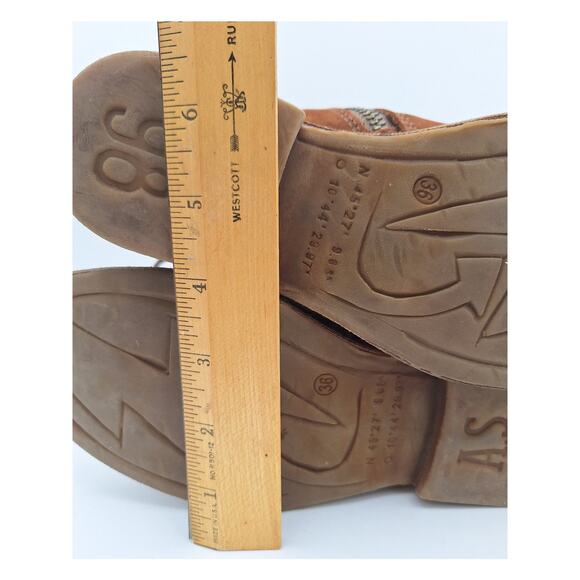 A.S.98 AS 98 Felix Brown Leather Suede Belted Booties Women 6 Excellent Cond. - Picture 15 of 16